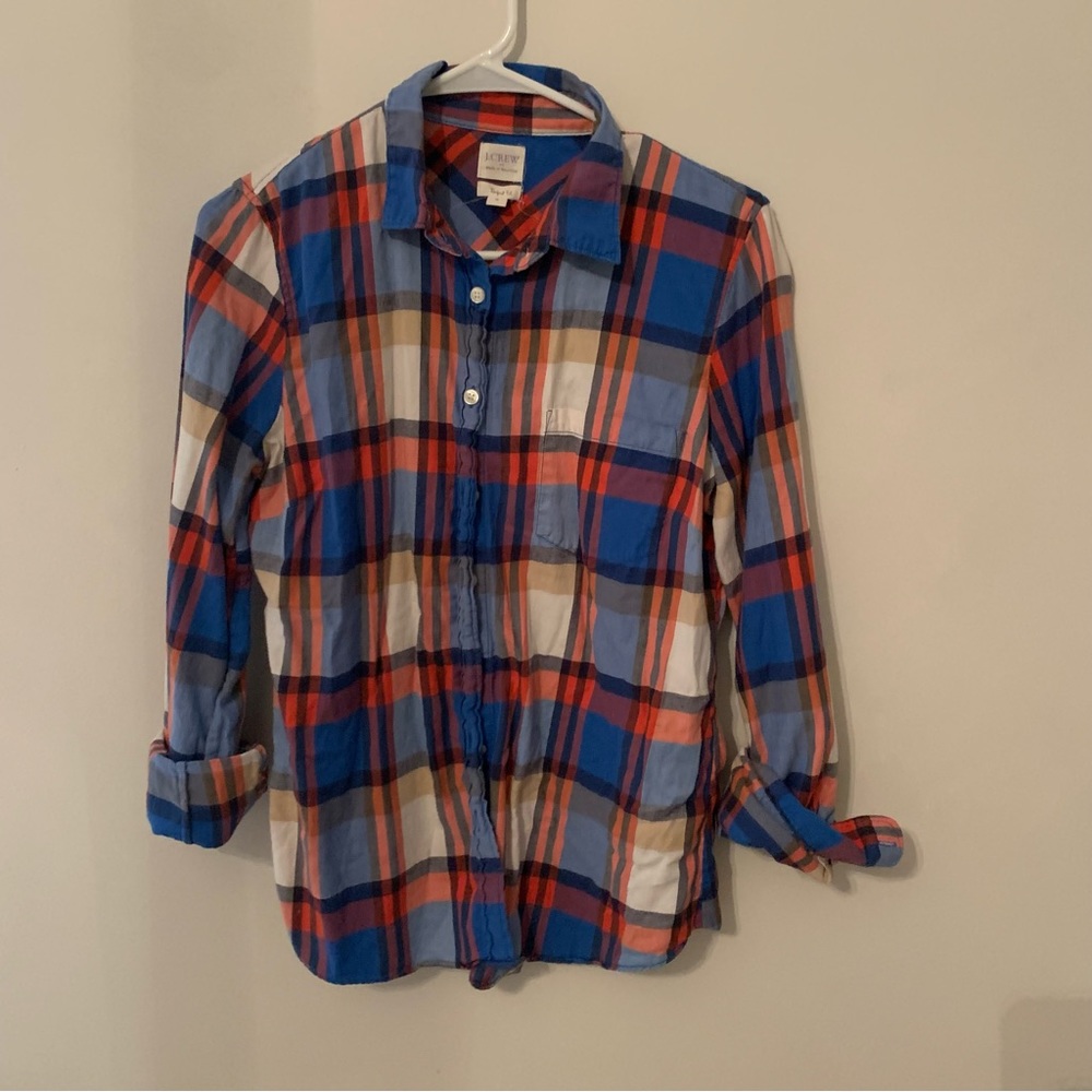 J crew plaid shirt.